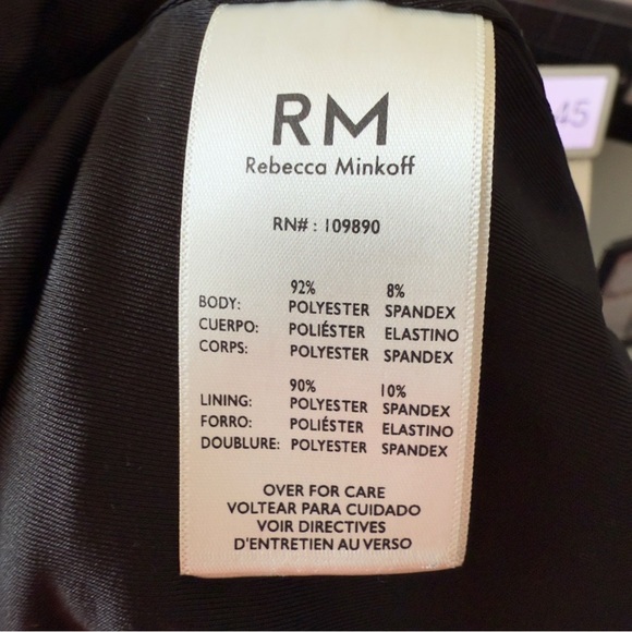 Rebecca Minkoff Black Ruched Bodycon Midi Skirt Size M Stretch Lined - Picture 6 of 7